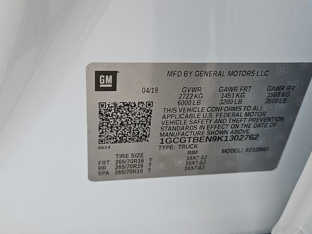 2019 Chevrolet Colorado 4WD Work Truck