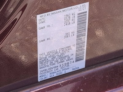 2024 Nissan Altima 2.5 SV